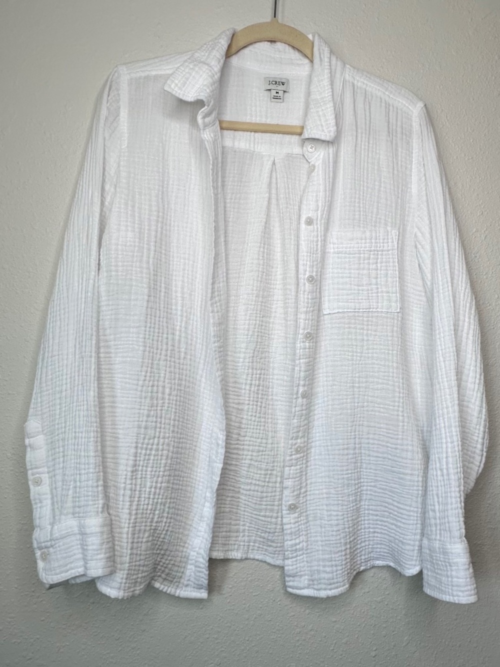J. Crew Factory Double-gauze Button-up Long Sleeve Shirt, Size Medium - Picture 3 of 9